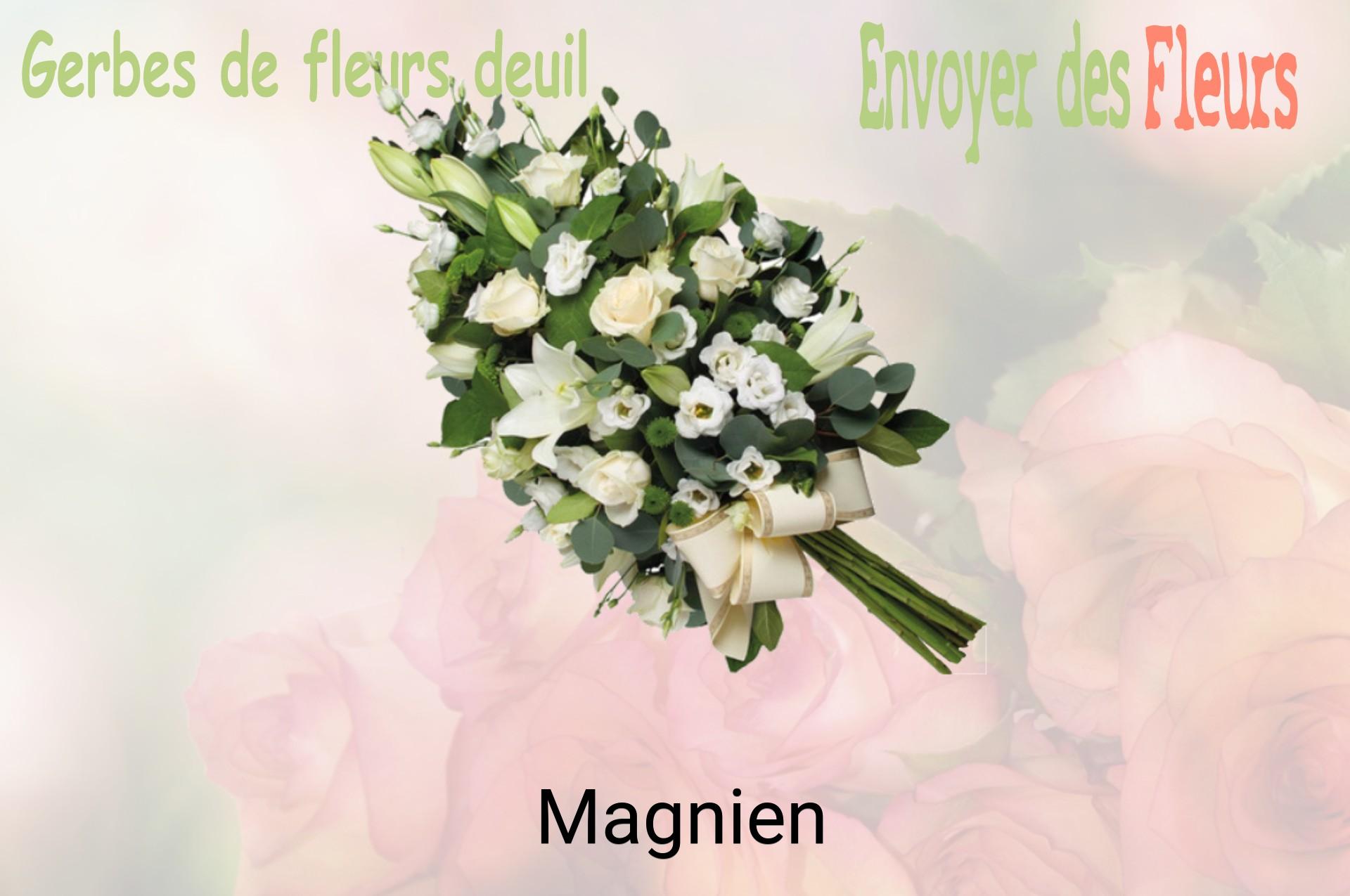 Gerbe de fleurs de deuil livrée à Magnien